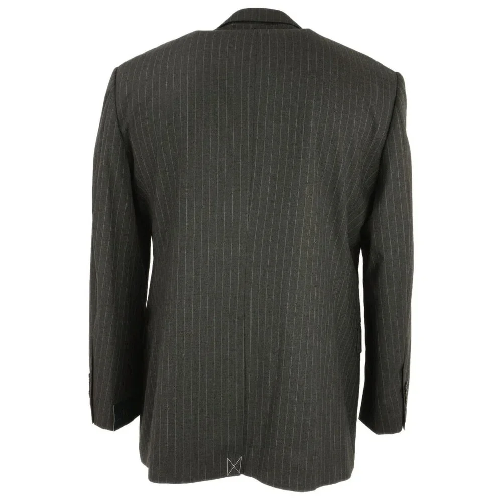 New Brooks Brothers 346 Stretch Mens 43R Gray Pin Stripe Twill Wool Notch Blazer